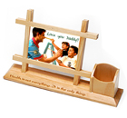 Wooden Pen Holder with Photo Frame-1033