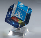 Crystal Cube on Stand - FT02