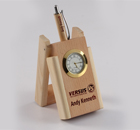 Personalised pen stand with clock-1125